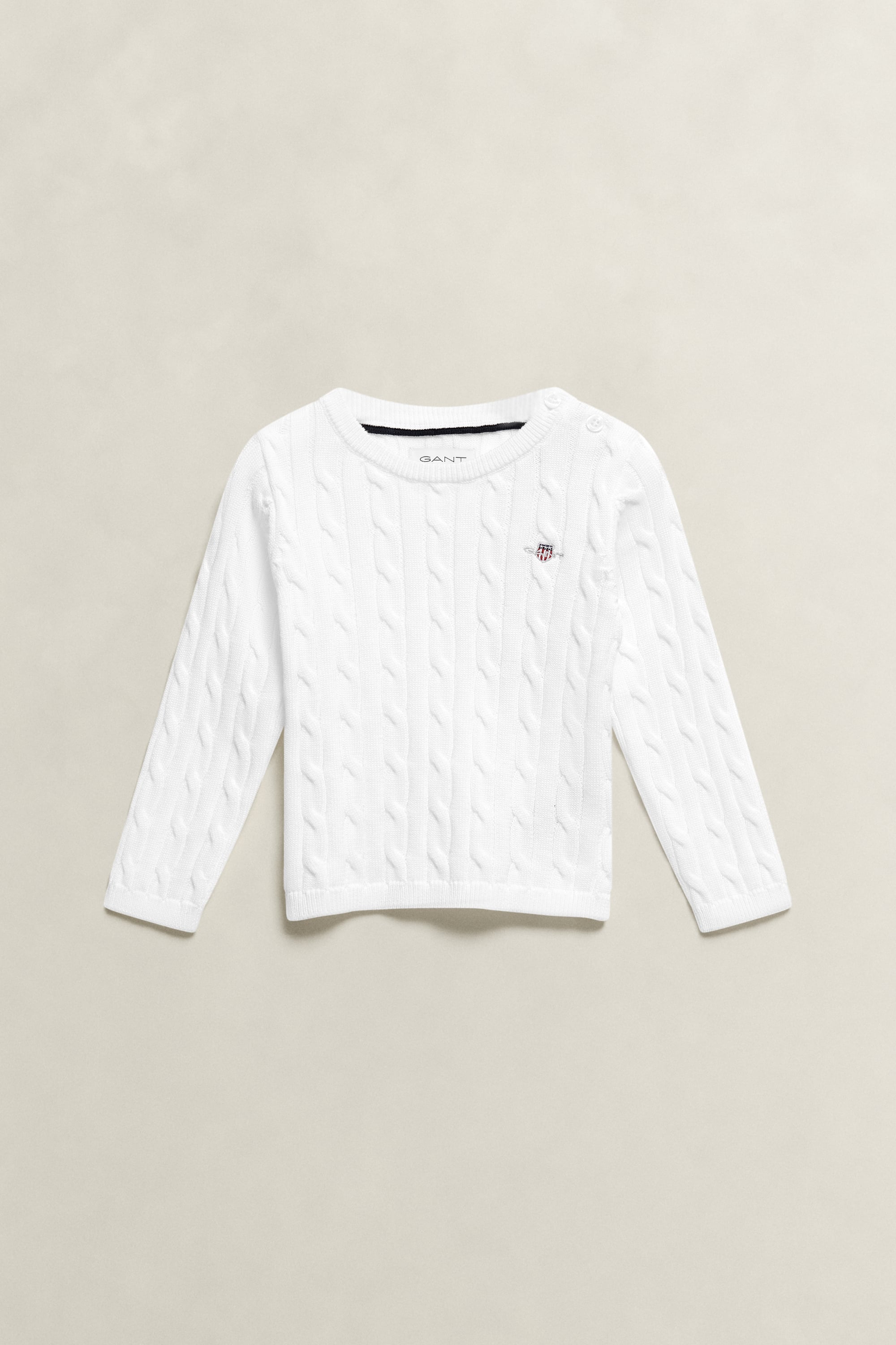 Girls Shield Cable Knit Sweater