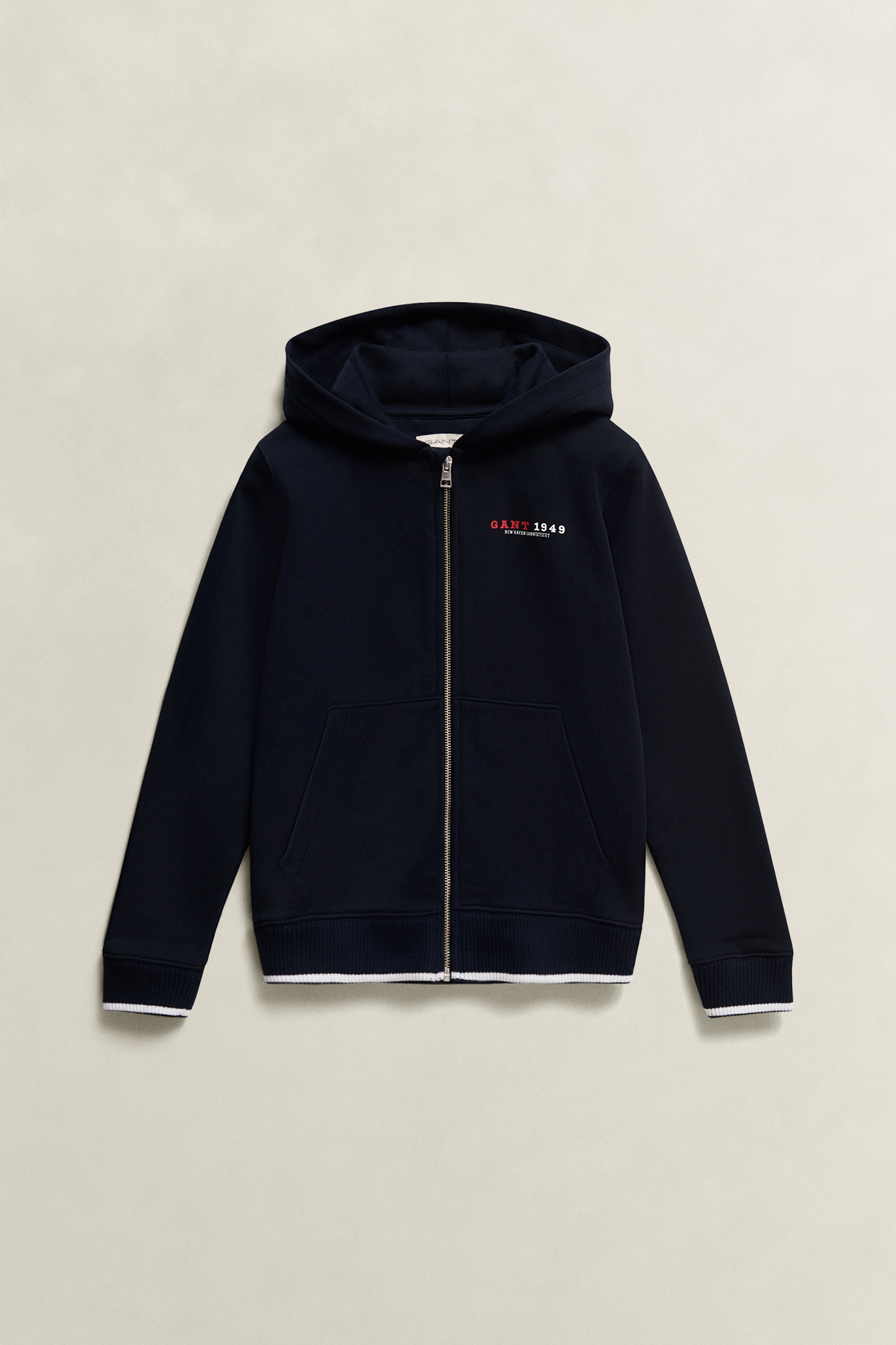 Gant Boys Navy Kids Collegiate Graphic Zip Hoodie (110/116) Evening Blue
