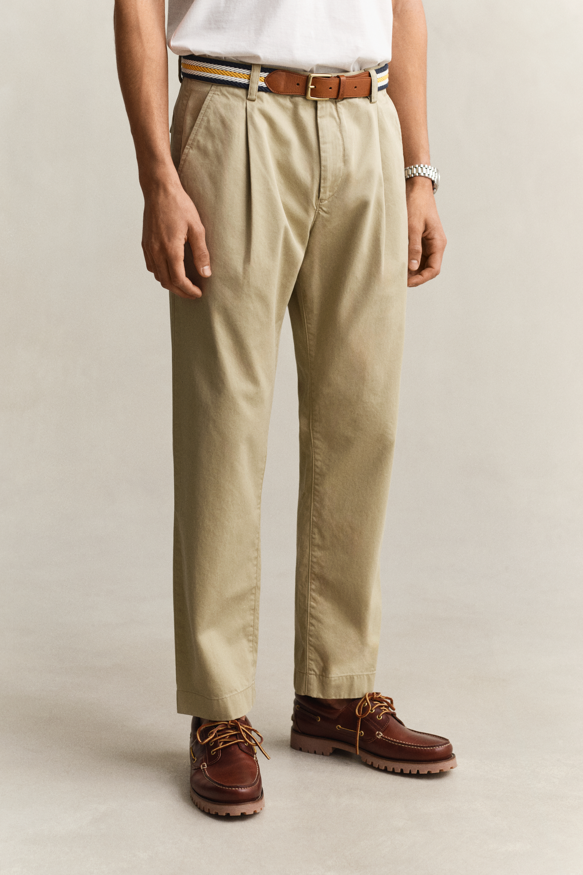 Gant Men's Beige Regular Fit Cotton Twill Chinos (29) Woody