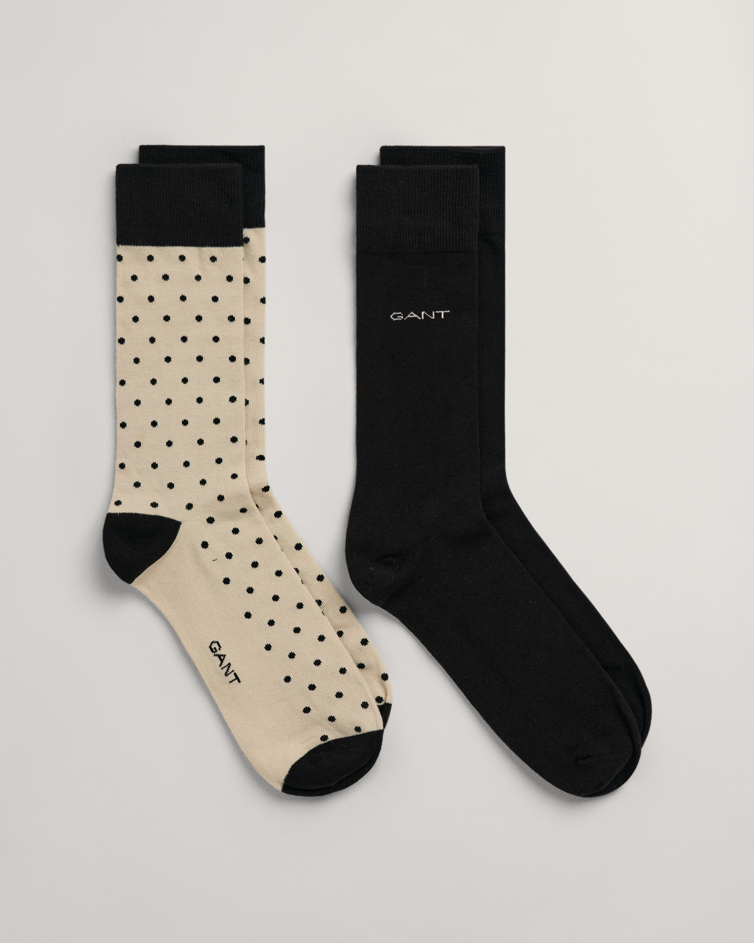 GANT Men 2-Pack Solid & Dot Socks (40-42) Beige