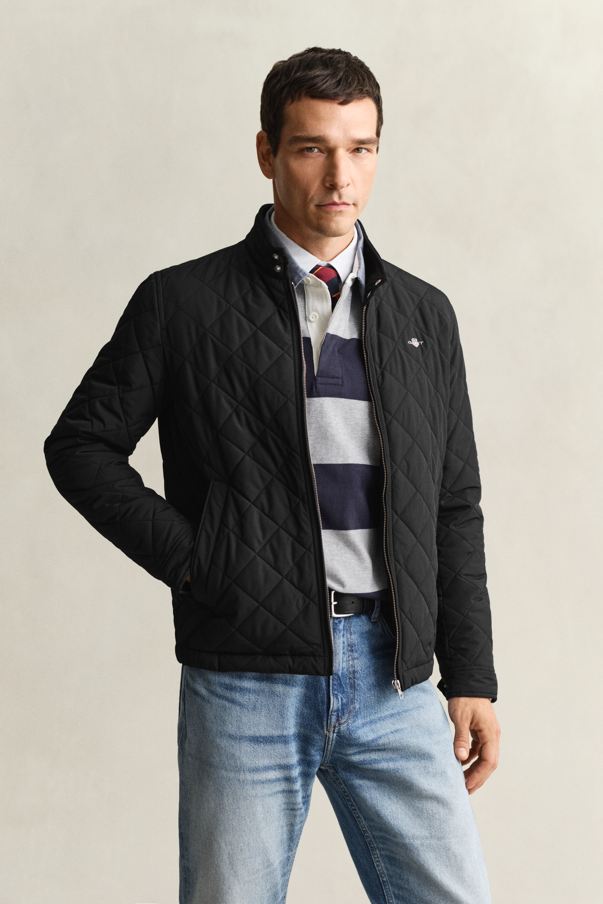 Gant Men's Black Quilted Windcheater (Xl)