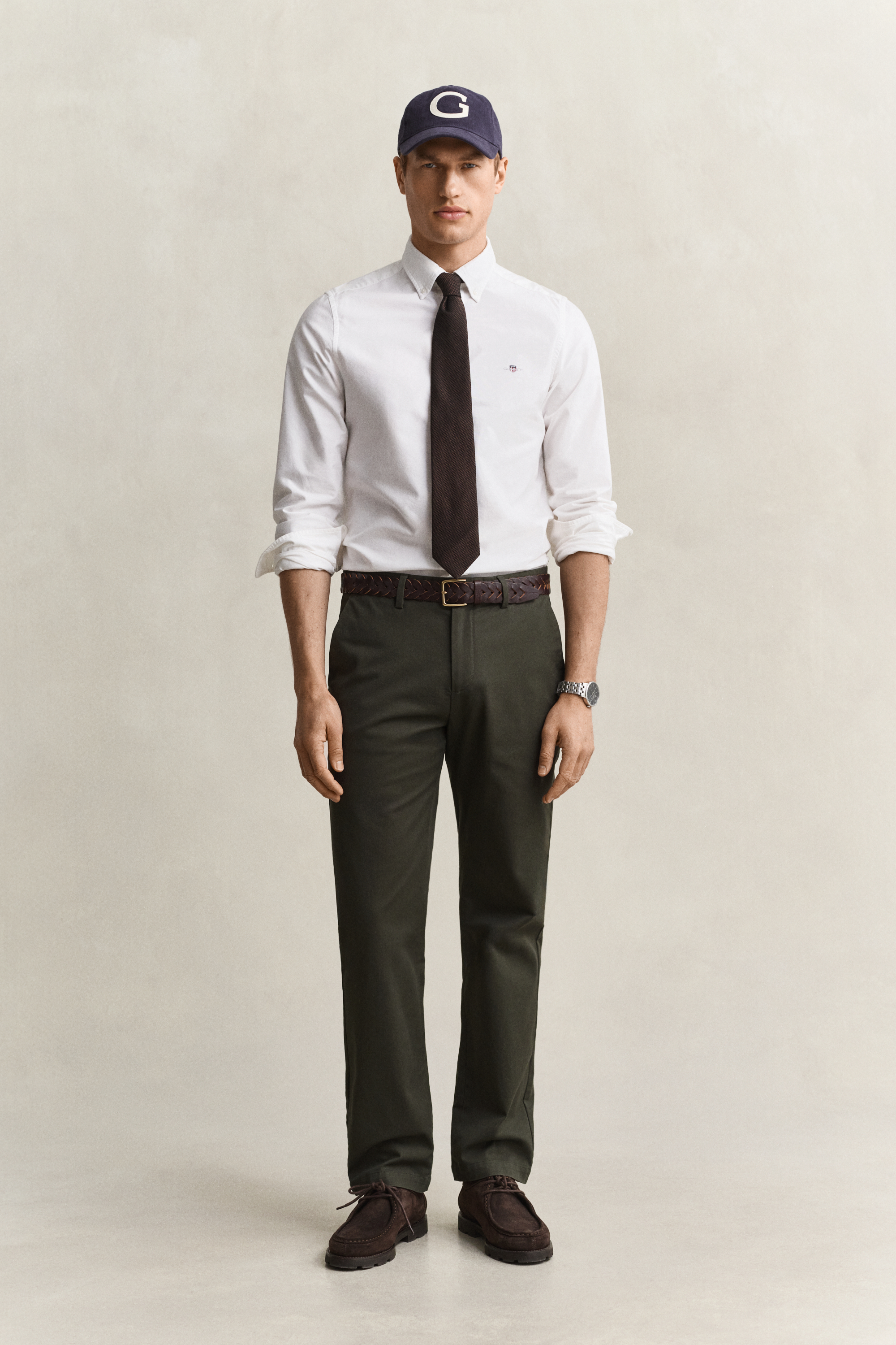 Regular Smart Chinos - DARK MOSS GREEN, view 2