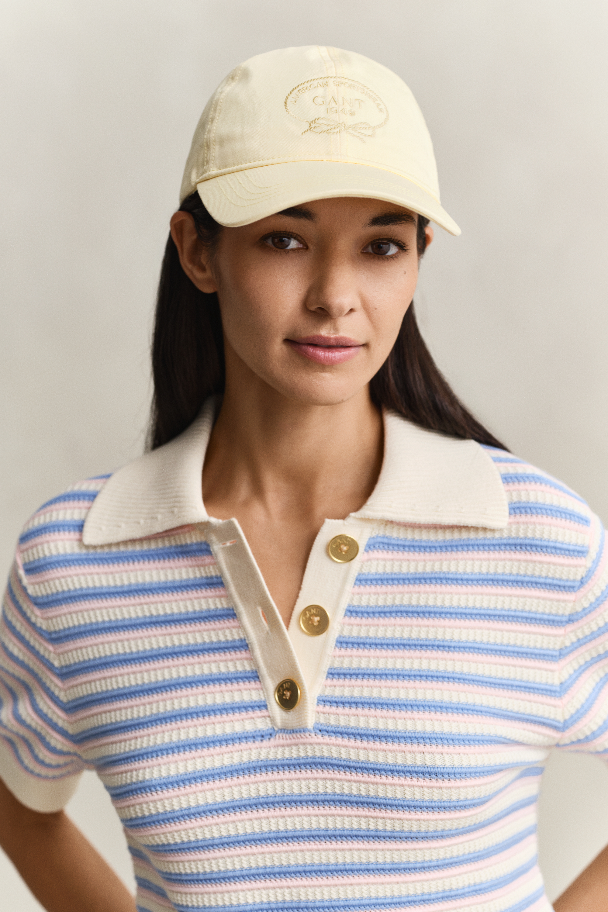 Gant Women's Vanilla Yellow Graphic Cotton Twill Cap (One Size)