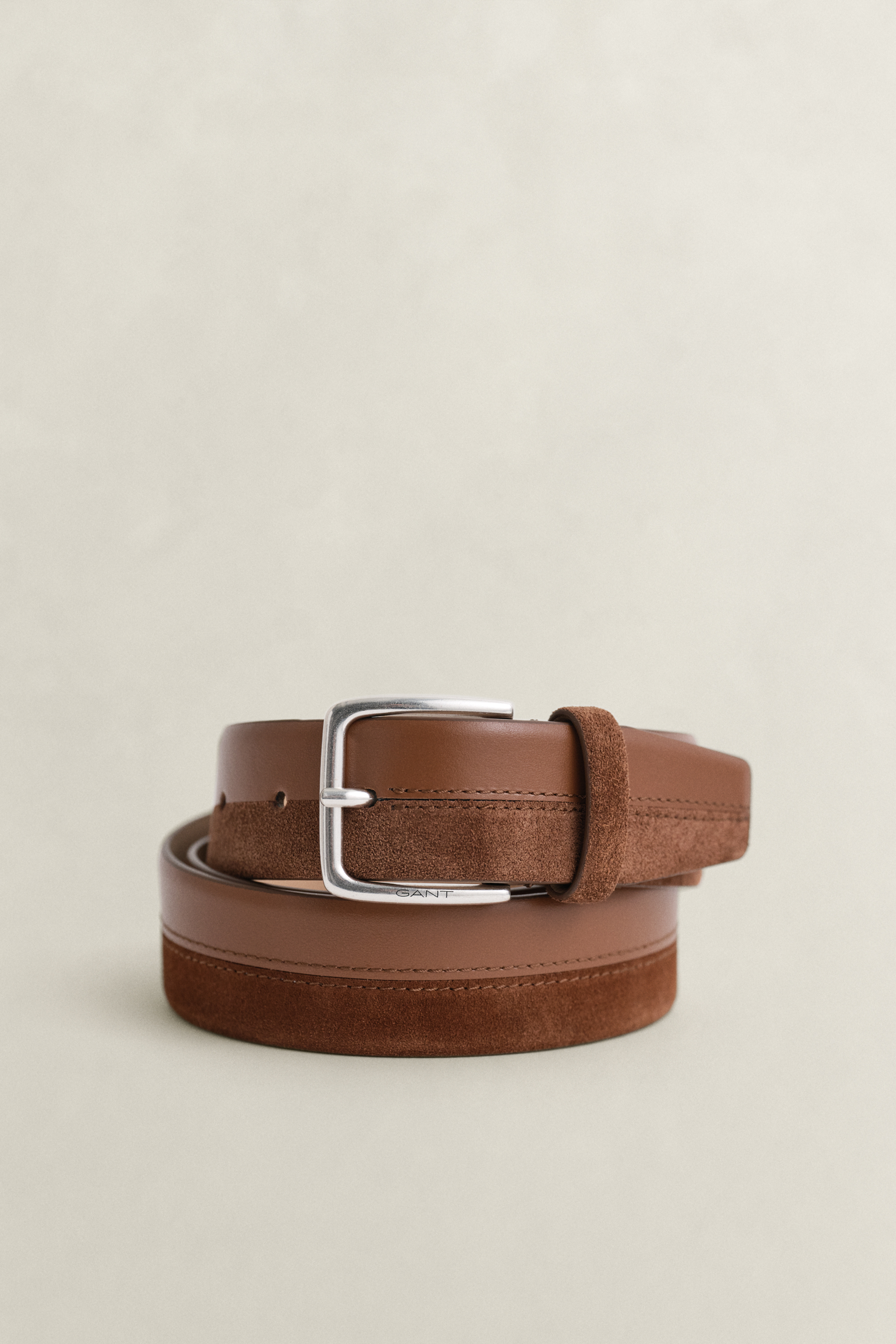 Gant Men's Brown Leather Suede Mixed Belt (95/38) Mahogany