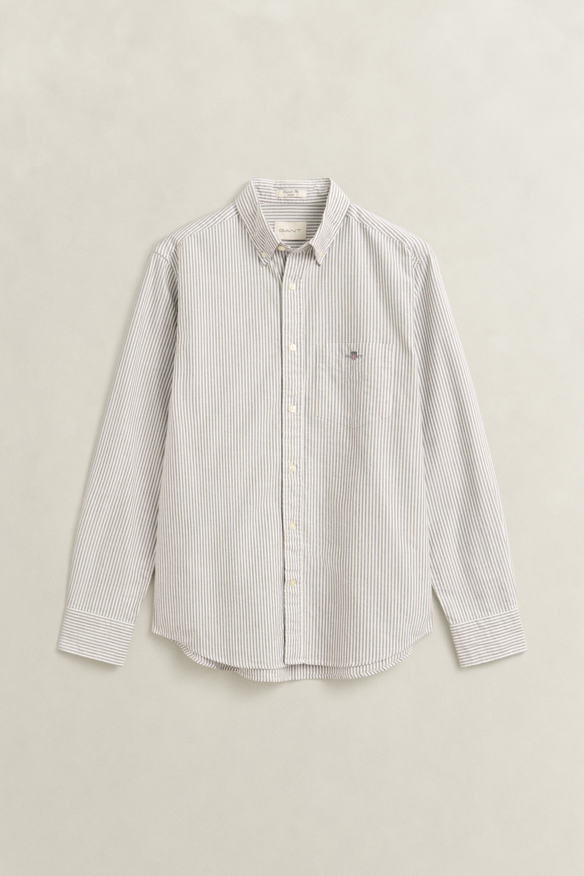 Gant Men's Black/Brown Classic Oxford Stripe Long-Sleeved Shirt In Cotton, Size Xxxl - Image 3