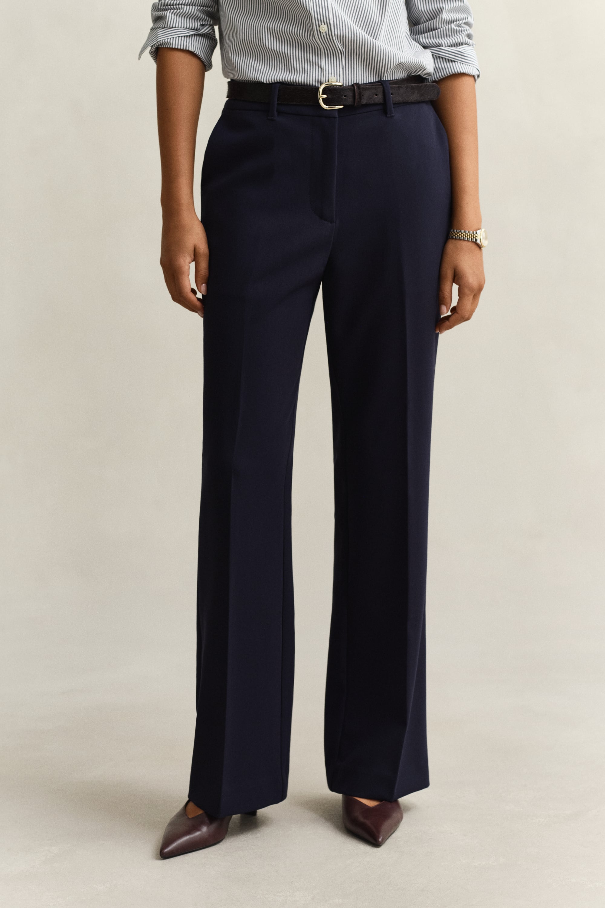 Gant Women's Navy Flared Slacks (46) Evening Blue