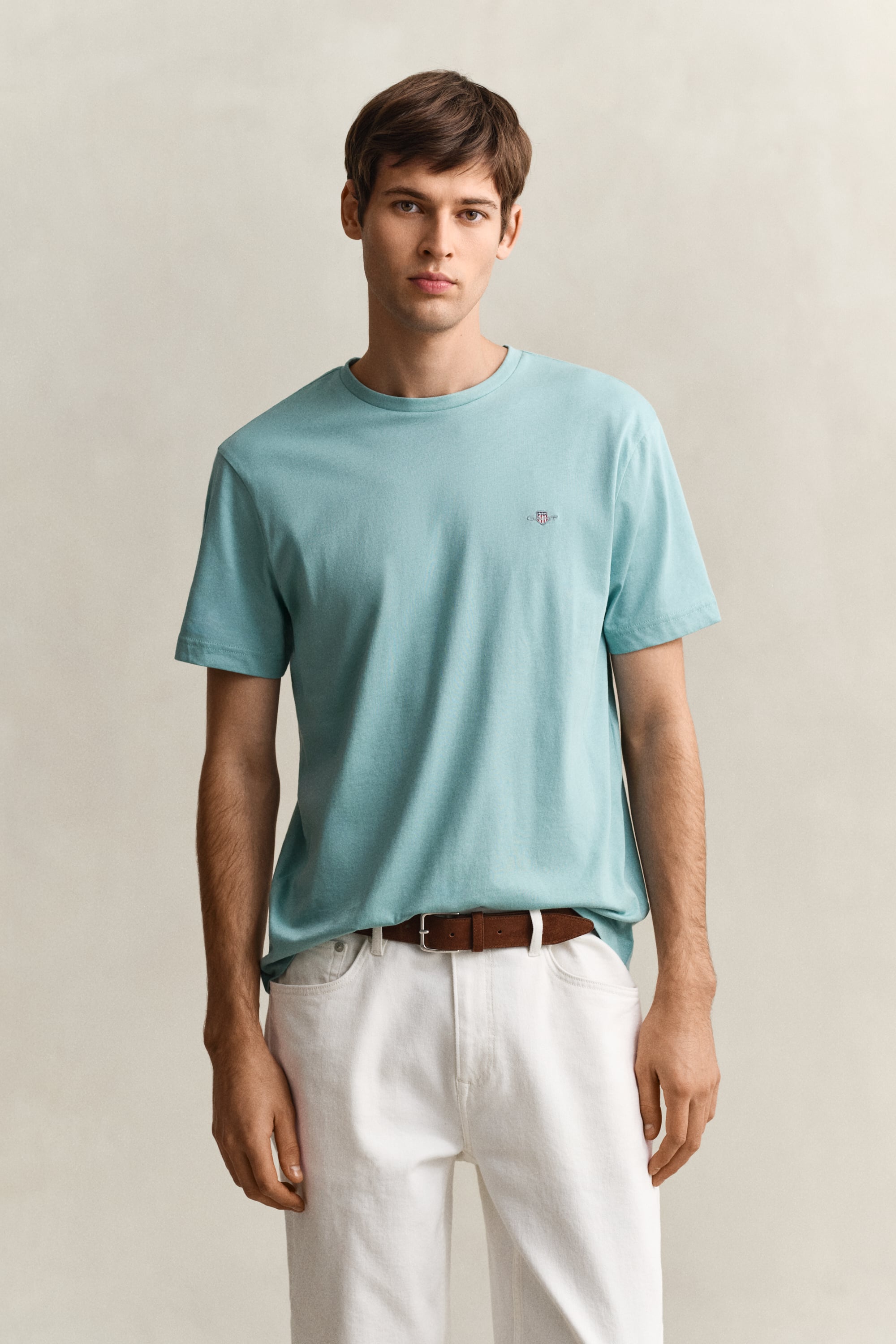 Gant Men's Muted Turquoise Regular Fit Shield T-Shirt (Xxxl)