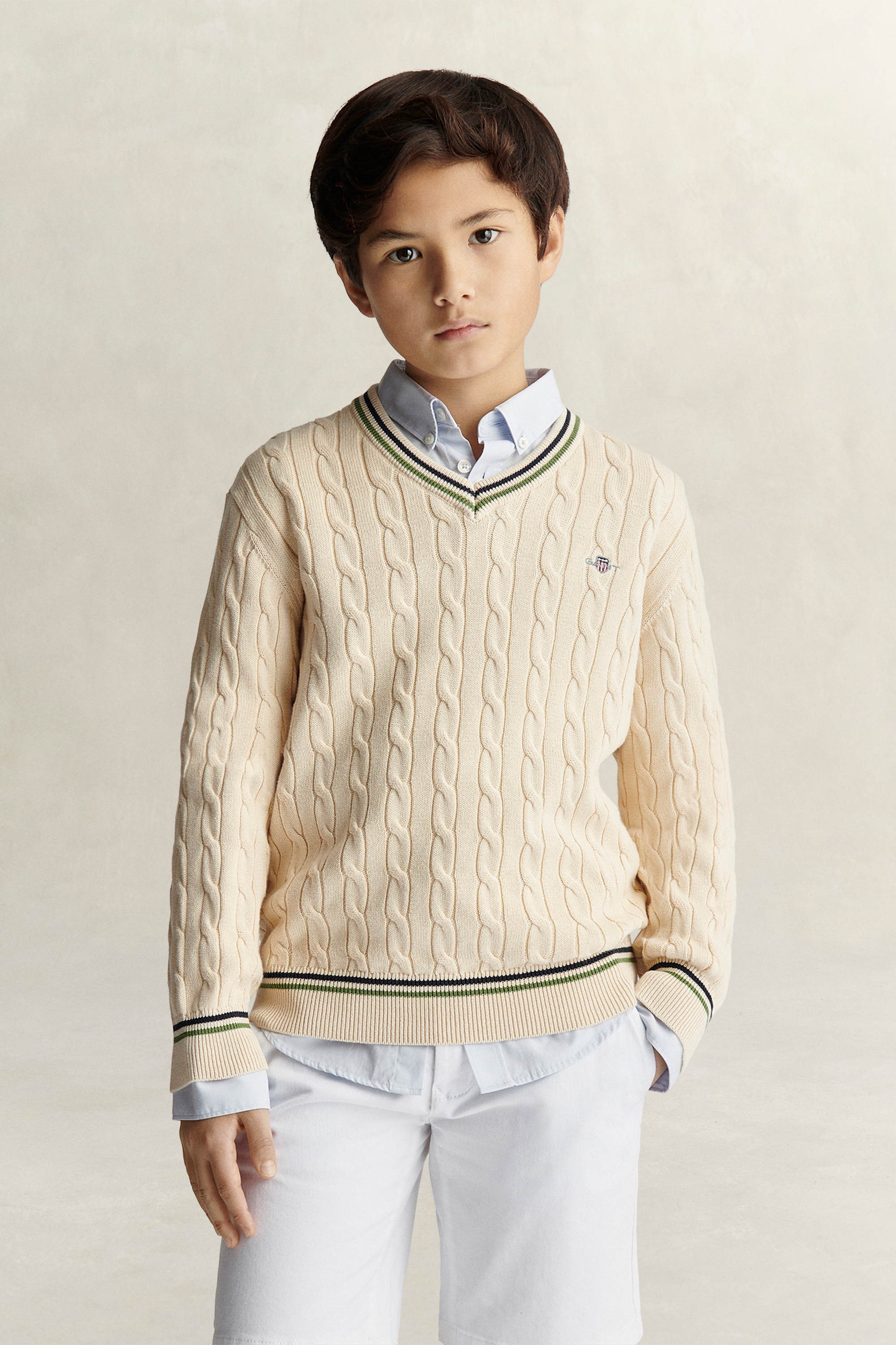 Gant Men's Creamed White Teens Teen Boys Cricket Sweater (122/128)