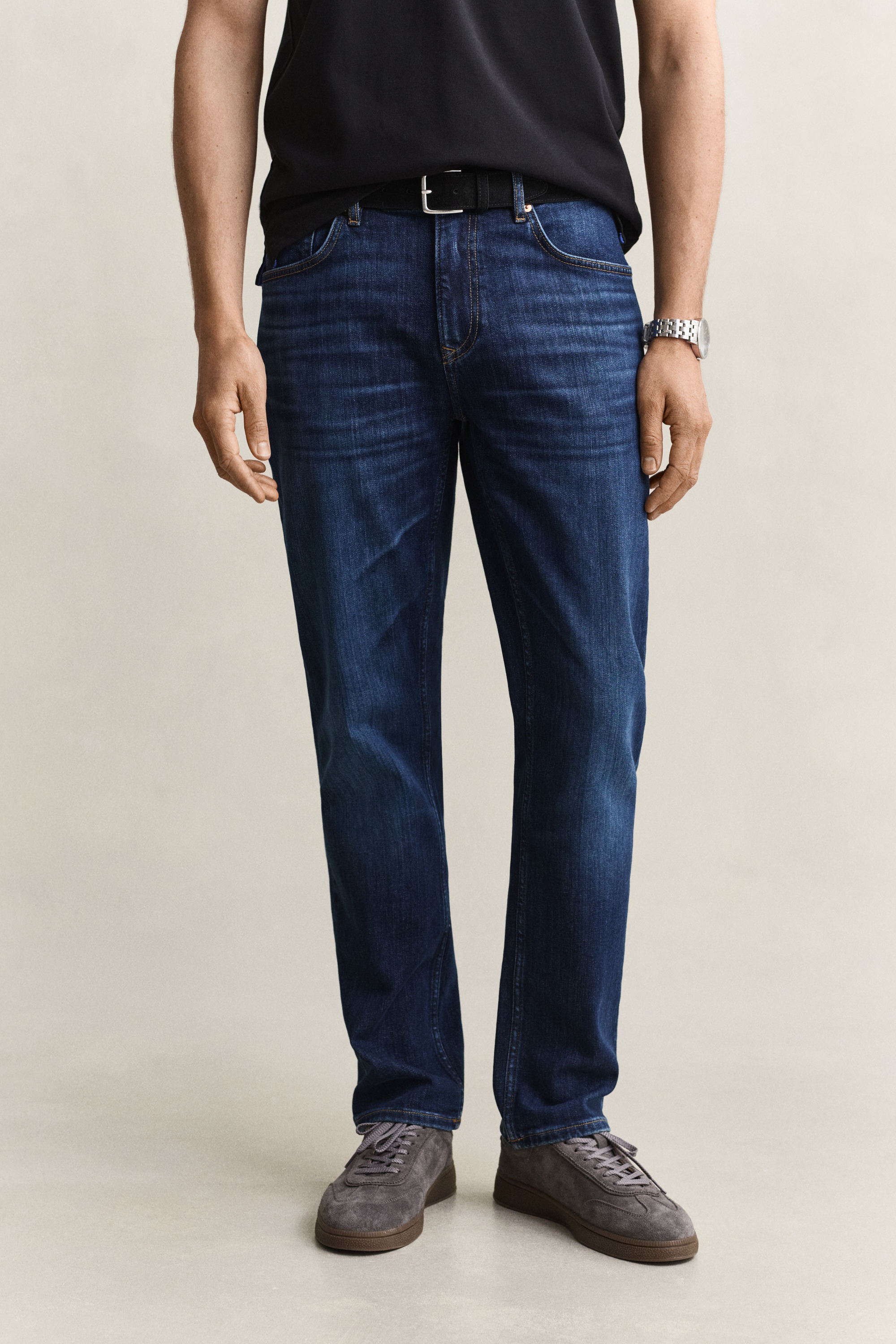 Gant Men's Blue Regular Fit Jeans (34/34) Mid Worn In