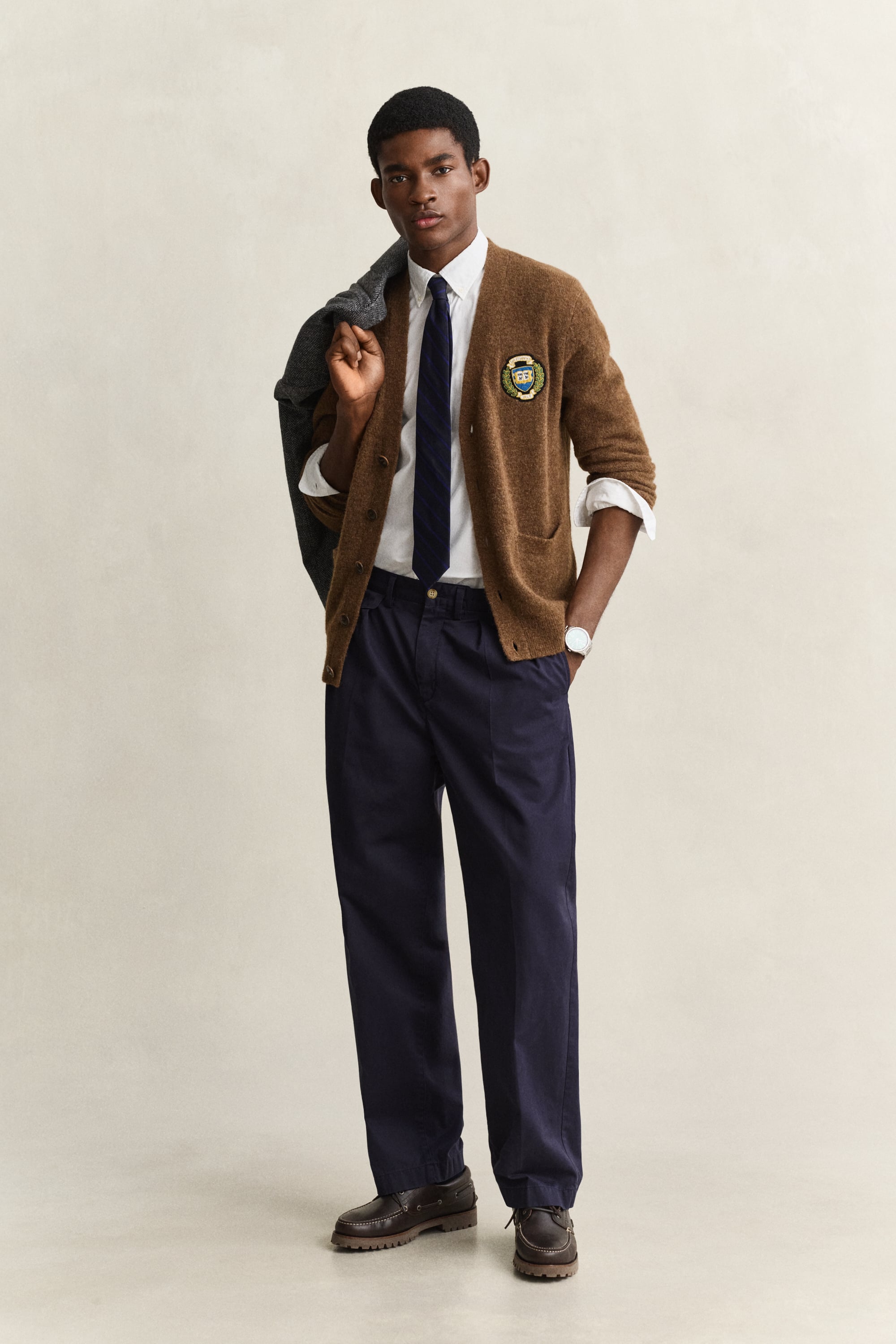 x Yale Brushed Wool Cardigan HAZELNUT MELANGE