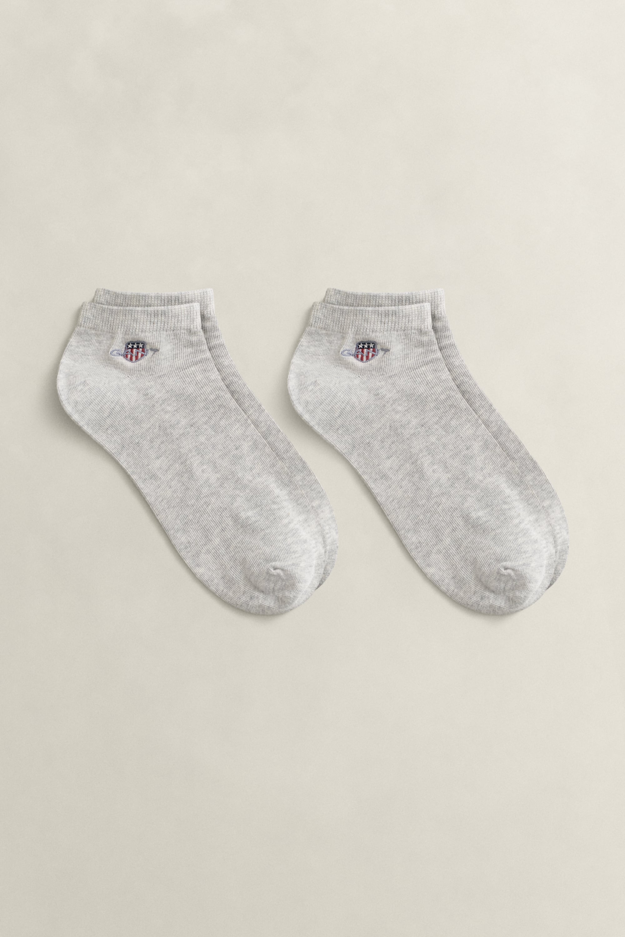 Gant Men's Light Grey 2-Pack Shield Ankle Socks (43-45) Melange