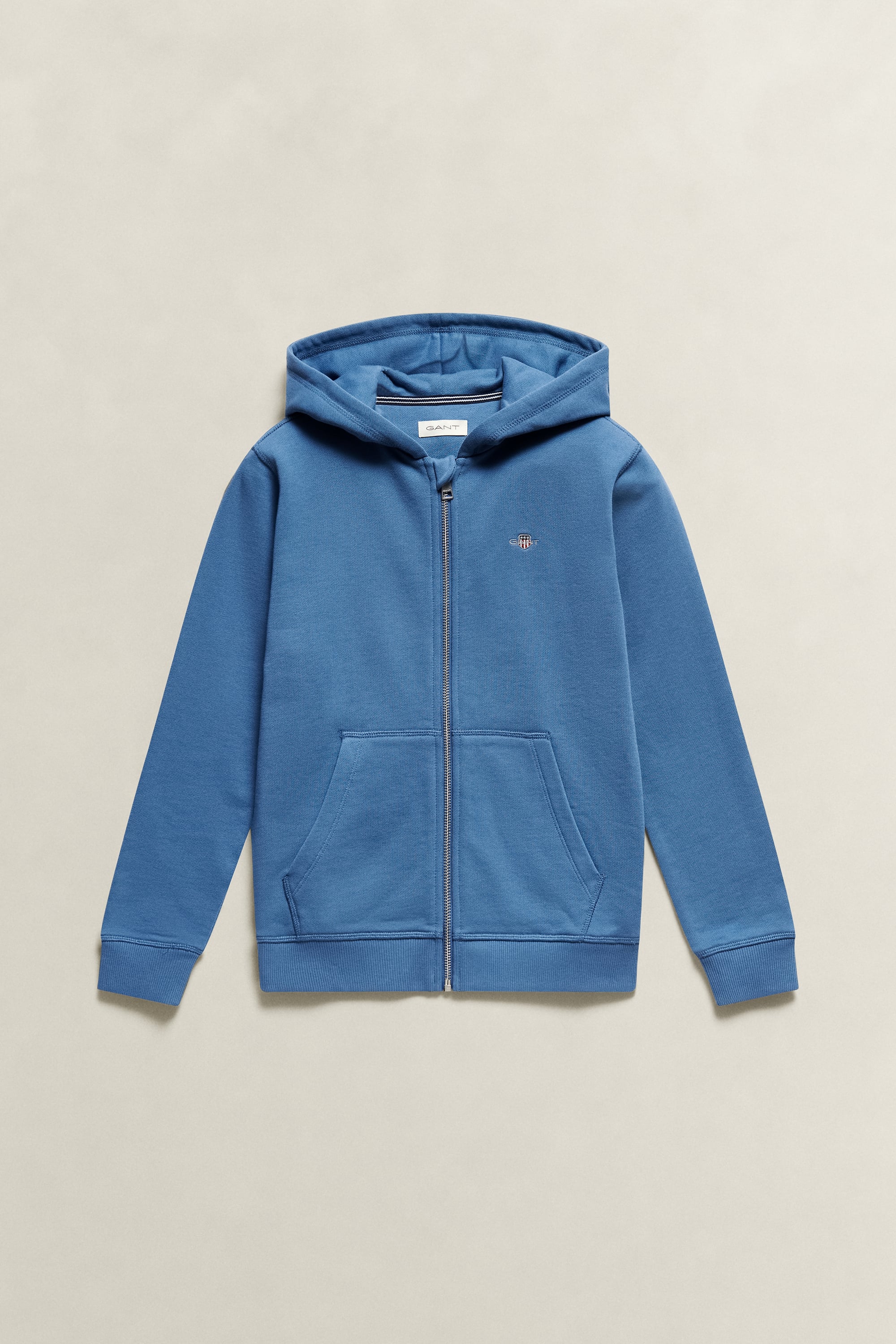 Gant Unisex Blue Teens Shield Zip Hoodie (176) Salty Sea