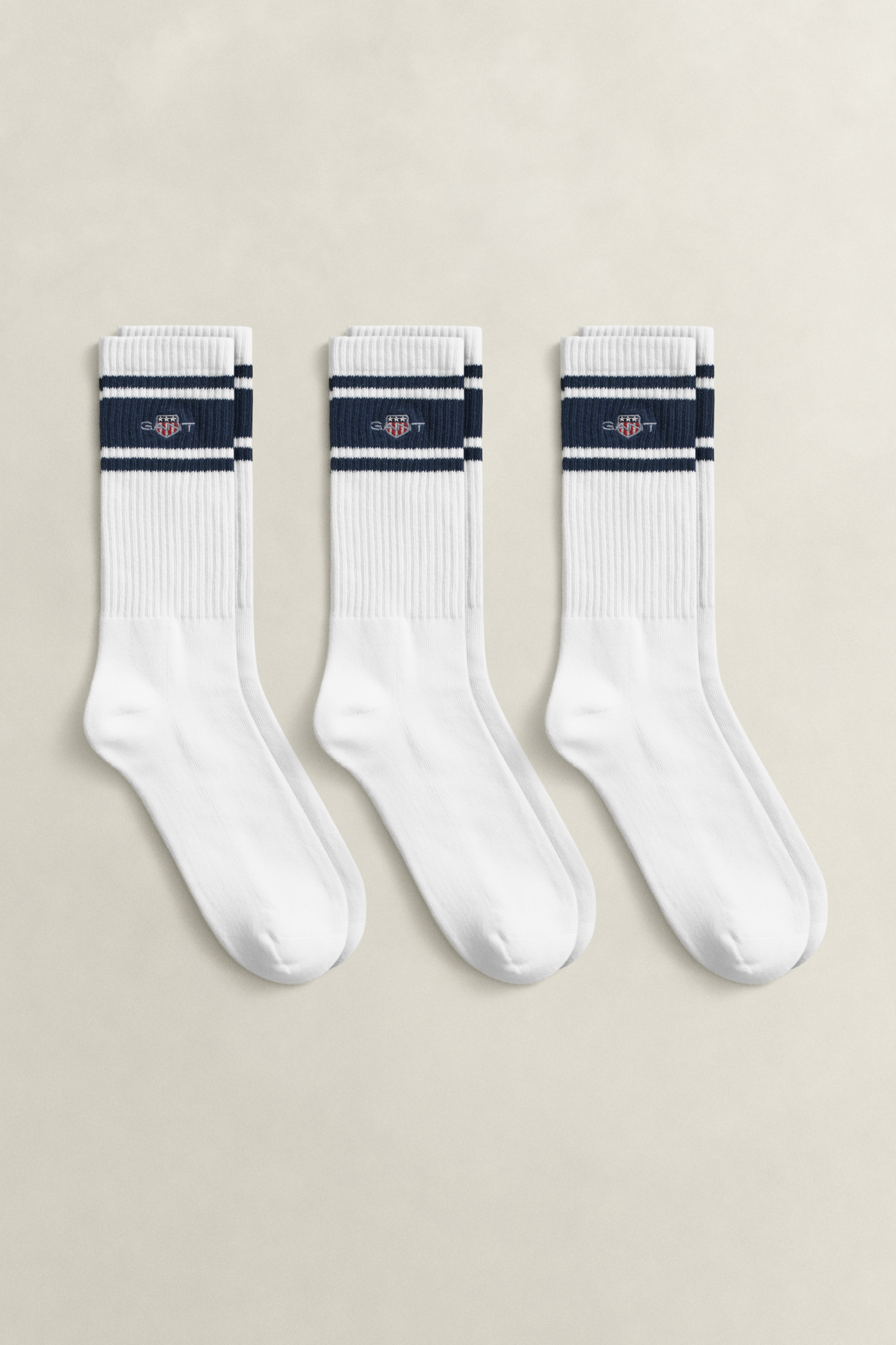 Gant Men's White 3-Pack Shield Sport Socks (40-42)