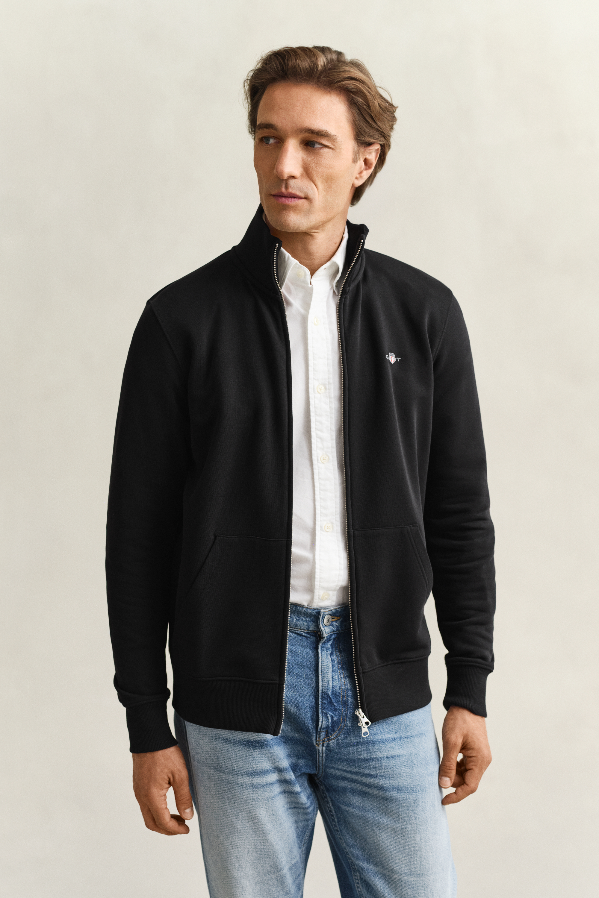 Gant Men's Black Shield Zip Sweatshirt (4Xl)