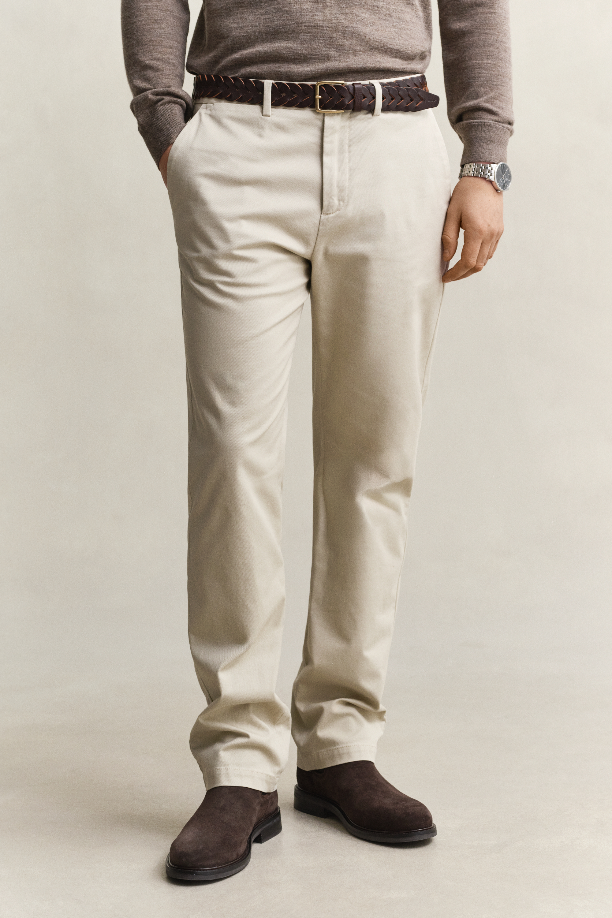 Gant Men's Clay Beige Regular Fit Smart Chinos (42/32)