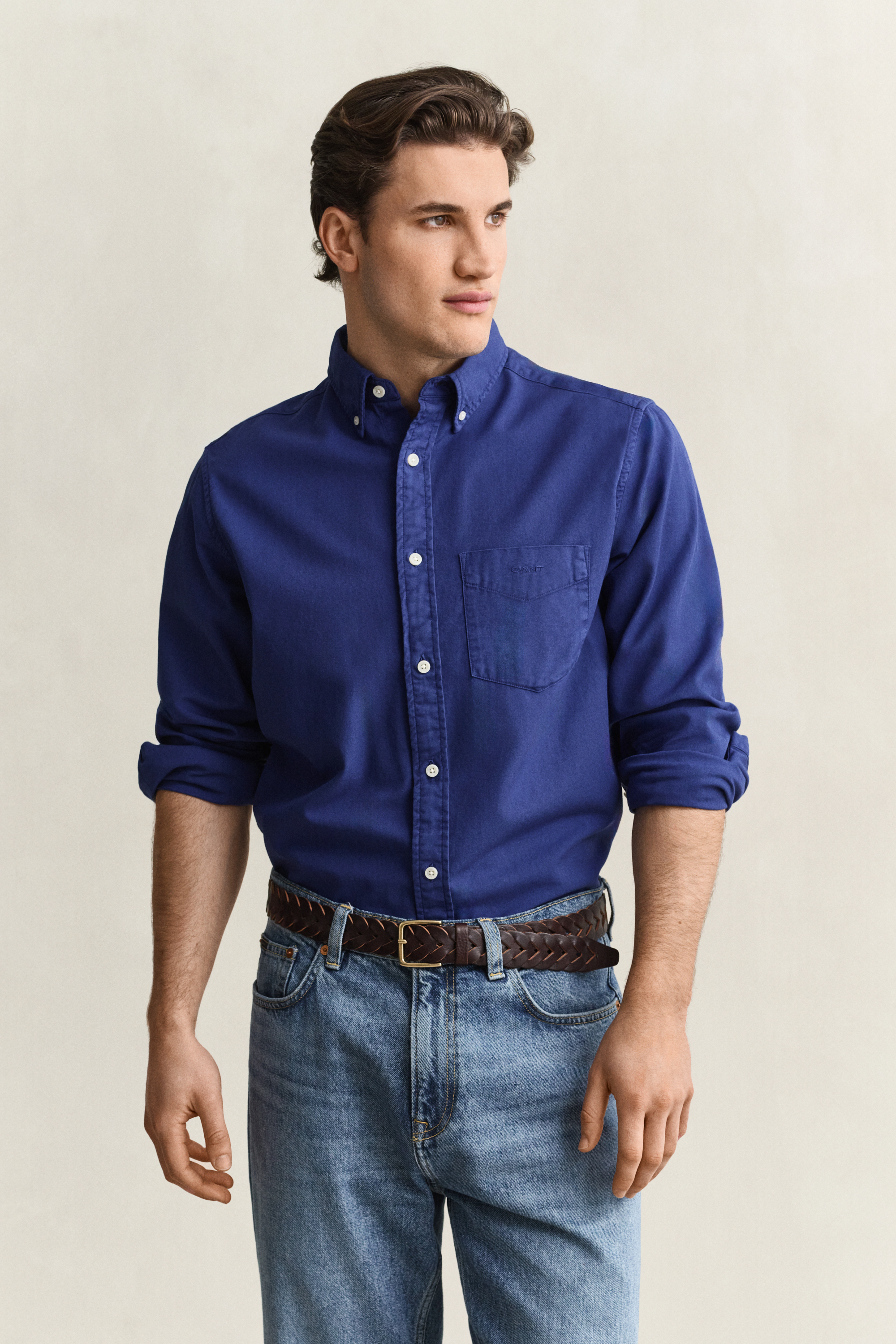 Gant Men's Crisp Blue Regular Fit Twill Shirt (Xxxl)