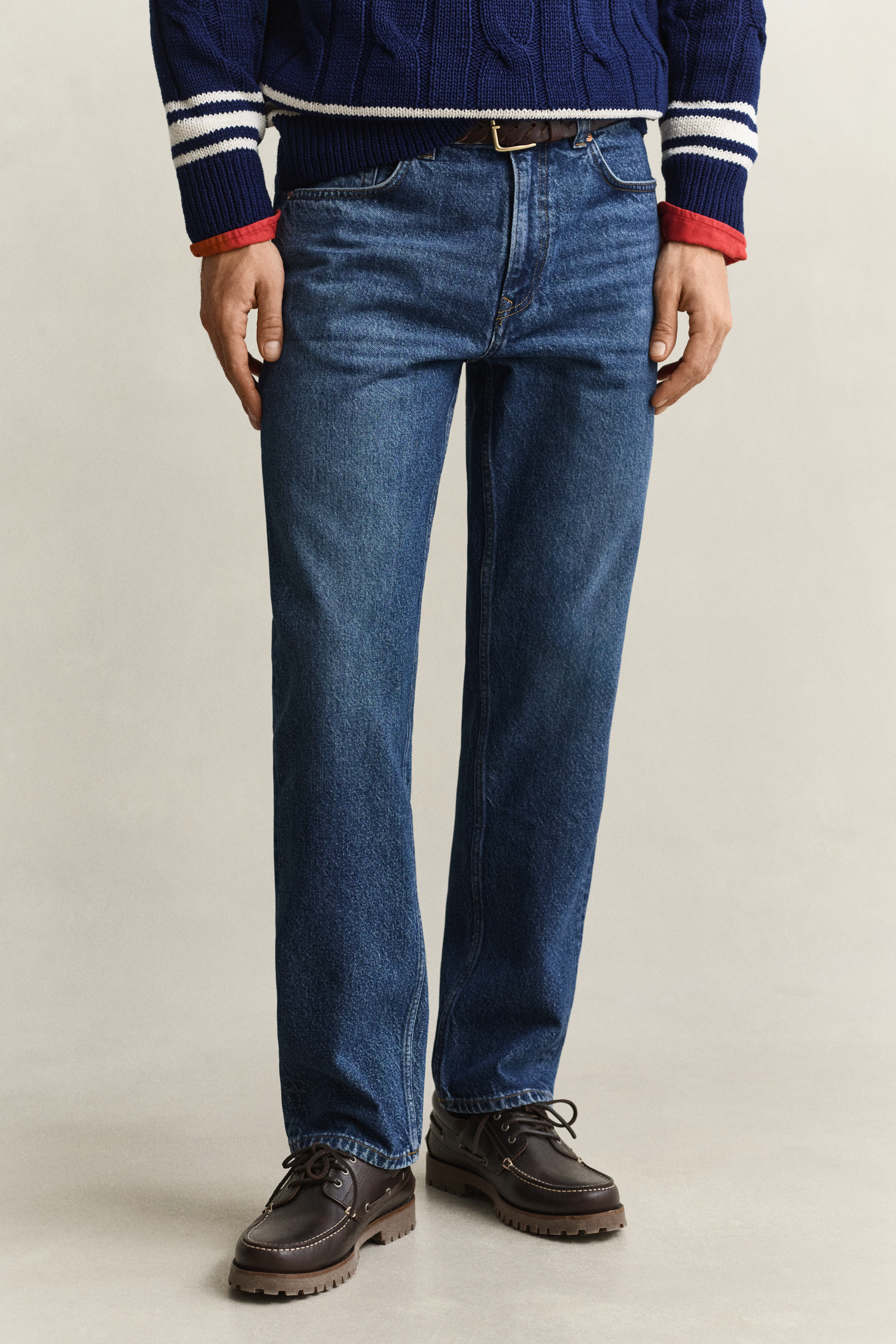 Gant Men's Blue Straight Jeans (32/32) Mid Worn In