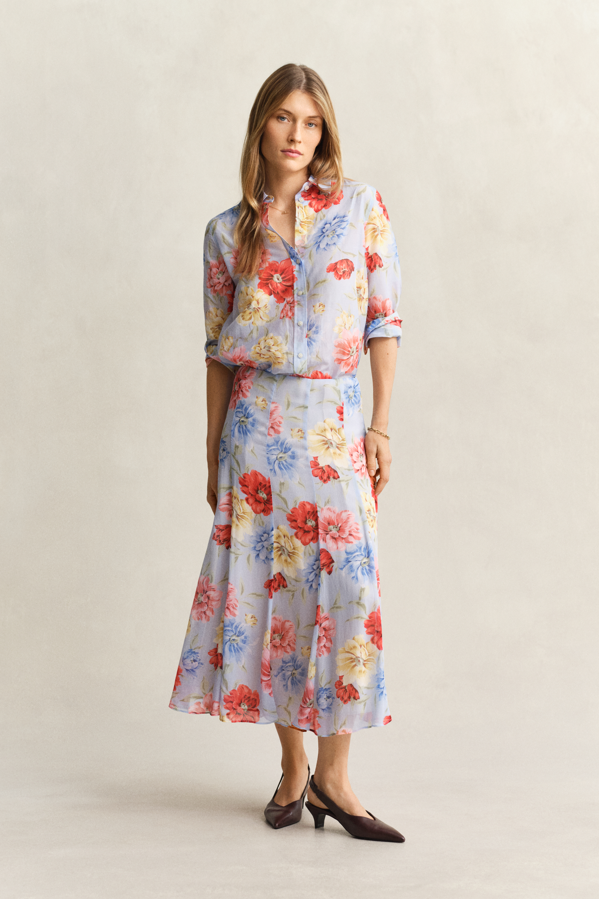 Gant Women's Light Blue Floral Skirt (40)
