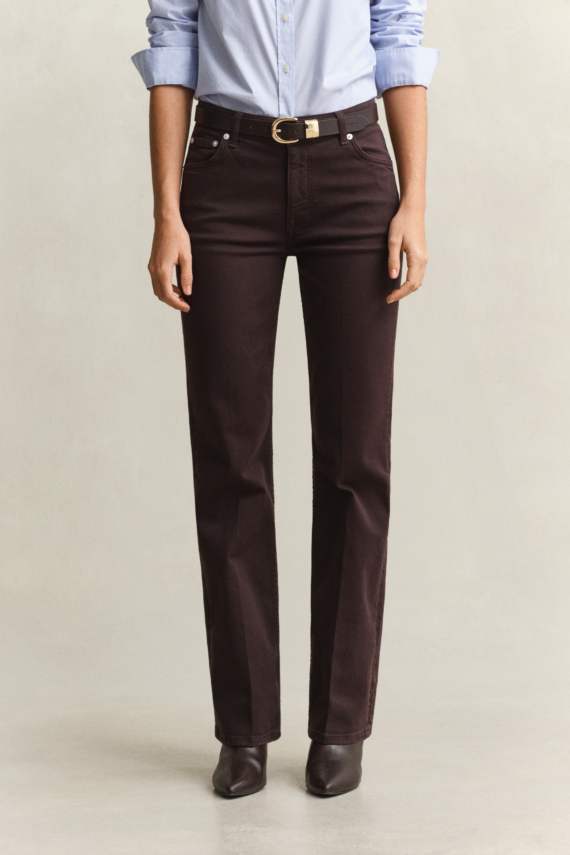 Gant Women's Brown Slim Flared Color Jeans (34) Deep