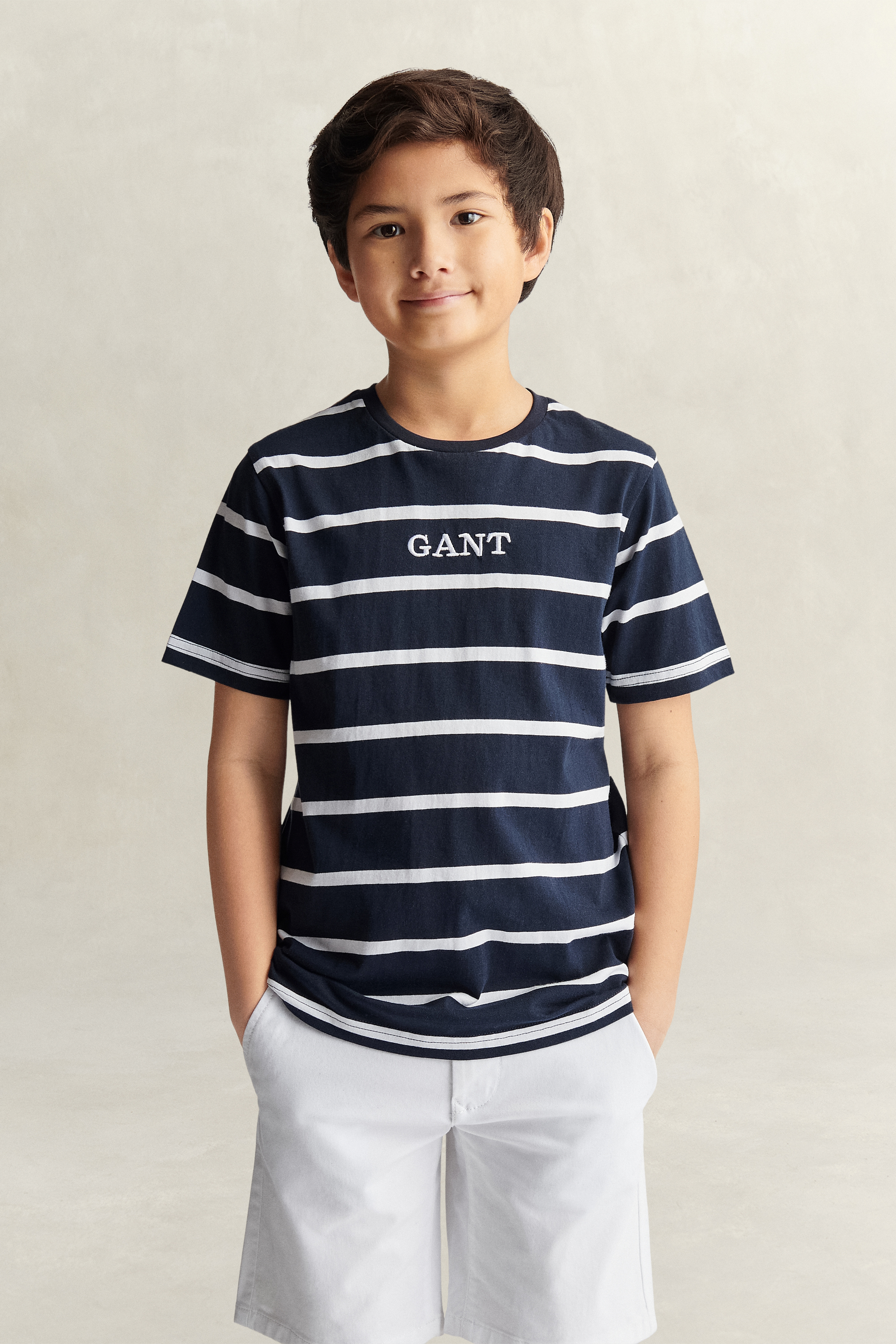 Gant Men's Navy Teens Teen Boys Striped T-Shirt (122/128) Evening Blue