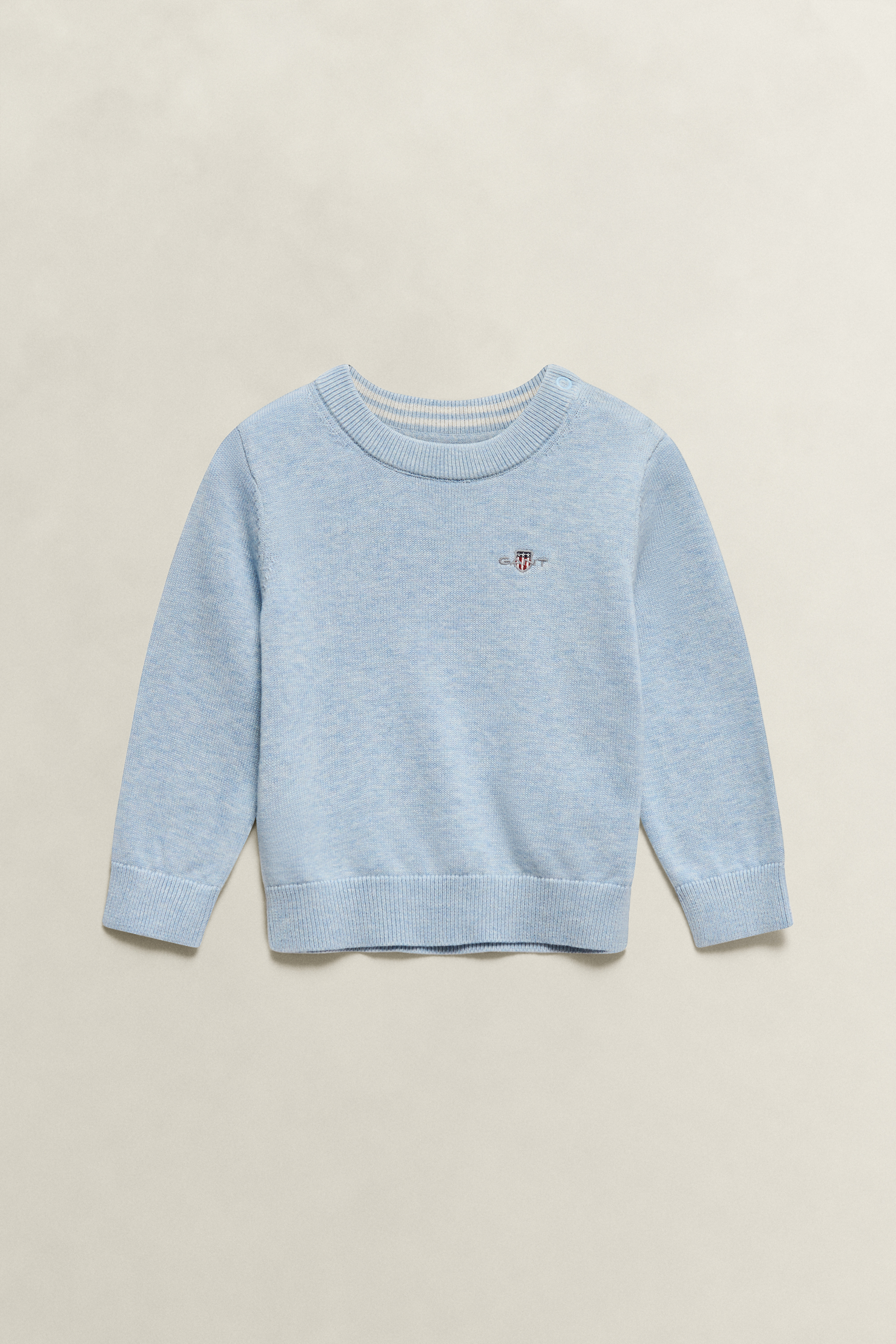 Gant Boys Sky Blue Marl Kids Shield Sweater (122)